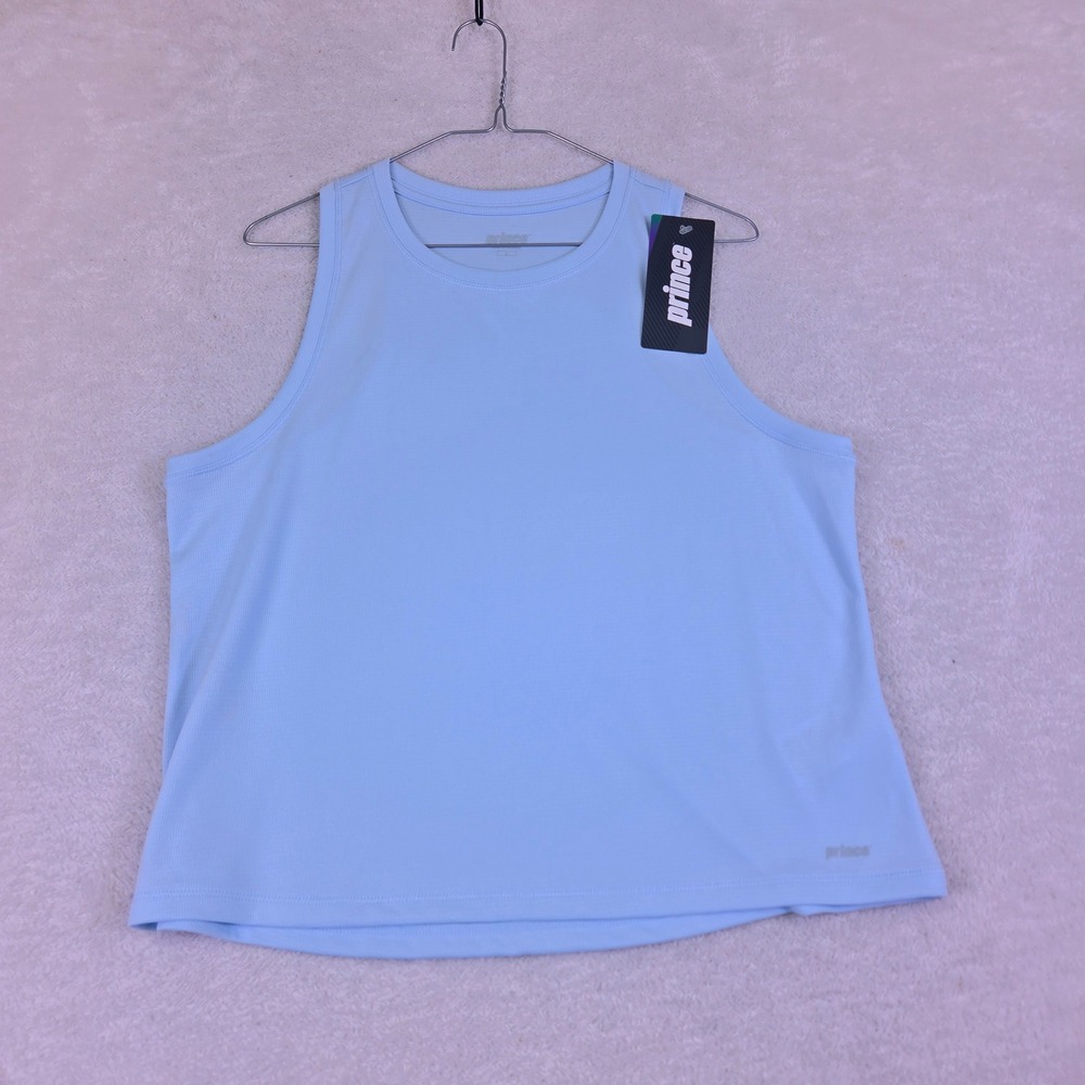 Prince Womens Core Tank Top Misty Periwinkle Blue WPT11227 Size L NWT Flaw
